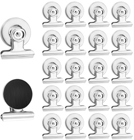 20 Stück Magnetische Metall Klammer, Magnetische Clips, Superstarke Magnetclips für Magnettafel Kühlschrank Foto für Schule Haushalt Büro