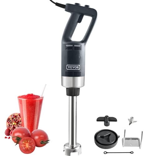 VEVOR Batidora de Mano 750 W 660 mm Licuadora de Inmersión Comercial de Alta Resistencia Velocidad Variable Hoja de Acero Inoxidable Batidora Portátil Versátil para Sopa Batido Puré Comida para Bebés