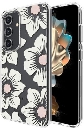 Kate Spade New York Samsung Galaxy S24 Case, Compatible with Wireless Charging - Hollyhock Cream
