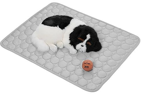 YXHZVON Haustier Kühlmatte, Waschbares Hundematte, Sommer Kühlkissen für Hunde, Selbst Kühlende Hundematte für Zuhause Unterwegs oder im Auto, 100 x 70 cm, XL, Grau