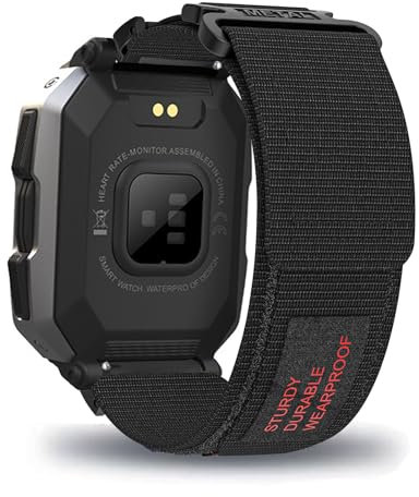 AireWiki Stoff Armband Kompatibel mit AMAZTIM C20/ Kospet Tank M1 Pro Armband Nylon Für Herren Damen Sport Ersatzband mit Uhrenarmband Für AMAZTIM C20/ Kospet Tank M1 Pro (schwarz)
