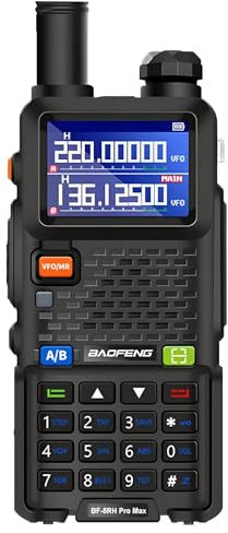 BAOFENG UV-5RH Pro Walkie Talkie Radio Bidireccional de Cuatro Bandas, Potencia de 14.5W, Batería de Larga Duración, Cargador USB-C, Radio de Dos Vías, Comunicación de Largo Alcance