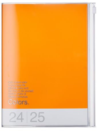 MARK'S 2024/2025 Taschenkalender A5 vertikal, COLORS // Orange: Von September 2024 bis Dezember 2025