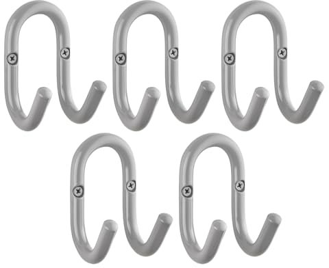 SOTECH 5 Stück Garderobenhaken FARA 88 x 51 mm Stahl Grau Kleiderhaken Wandgarderobe Jackenhaken Aufhänger