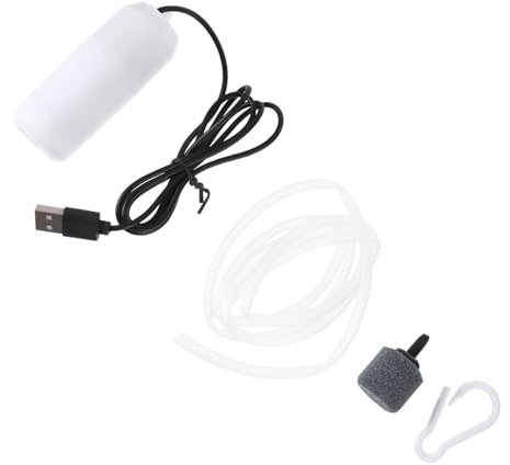 Sosoport 1 Juego Bomba De Oxigeno USB Pequeña Bomba De Aire para Pecera Bomba Aireadora para Pecera Pesca Tanque Agua Dulce Burbujeador Piedras Pequeña Bomba De Piscina Micro Abs