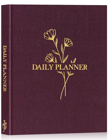 Lanpn Tagesplaner Block Undatiert 2025, To Do Liste Daily Planer mit Stundenplan, Aufgabenliste Terminplaner Notizbuch, Tagesplanung Notizblock für Frau Mann Schule Büro Organizer, Lila