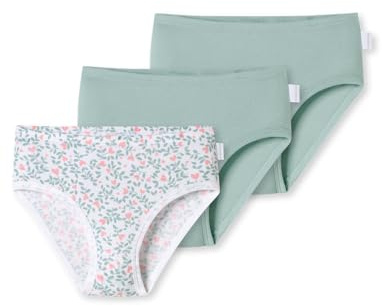 Schiesser Mädchen 3 Pack Slips Unterwäsche Feinripp - 100% Organic Bio Baumwolle - Größe 92 Bis 140 Unterwäsche (3er Pack)