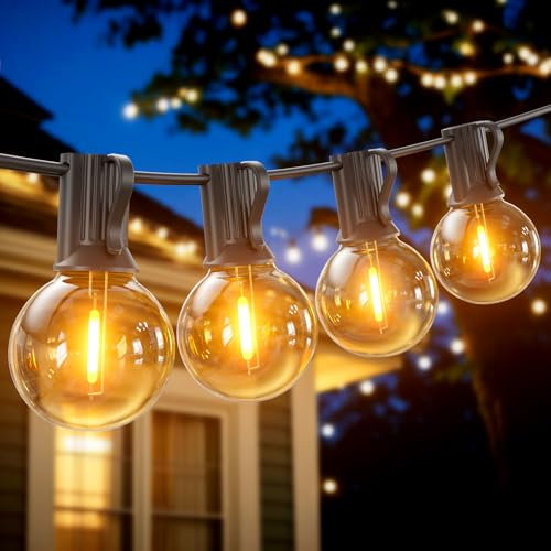GLOBELIT Lichterkette Außen 45M, Lichterkette Outdoor mit 75+3 G40 Glühbirnen Lichterkette,IP45 Wasserdicht LED Lichterkette außen für Garten,Cafe, Bistro,Terrasse, Hochzeiten, Partys