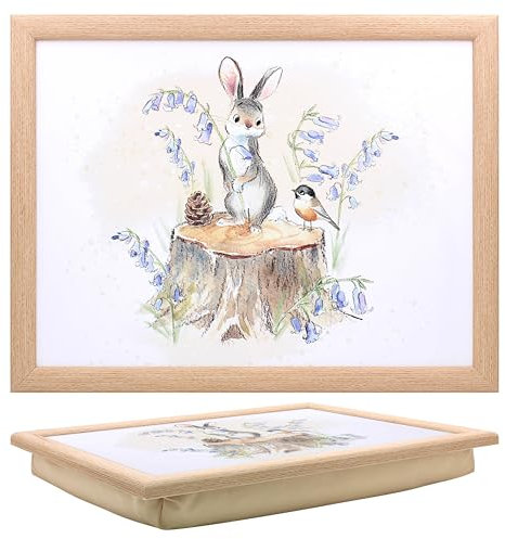 The Leonardo Collection Paper Shed Design Hare & Bird Laptray With Bean Bag for Serving Dishes | Lovely Lap Trays for Eating on Lap for Dinner or Breatfast | Newly Designed Food Trays for Lap