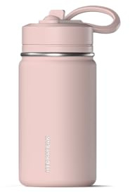 Hydrapeak Mini 14oz Water Bottle with Straw Lid, Stainless Steel Double Wall Insulated Water Bottle | Leak-Proof and Spill-Proof Water Bottle for School, 24 Hours Cold (Blossom Pink)
