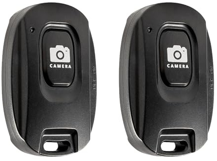 Confezione da 2 telecomandi wireless per fotocamera con telecomando Bluetooth per smartphone iPhone e Android, universale, per selfie, pulsante di scatto a mani libere, wireless per una facile