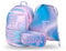 Baagl Schulrucksack Set Jungen Mädchen 3 Teilig, Schultasche für Grundschule Volksschule, Grundschule Ranzen mit Brustgurt, Ergonomischer Schulranzen (Sky)