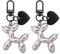 GADITIEK 2 Stück Mädchen Exquisiter Schlüsselanhänger, Mode Taschenanhänger für Süßer Ballonhund, Keychain Bag Charm Geschenke für Damen und Mädchen, Acryl taschen anhänger (Schwarz)