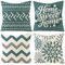 VEEKAY Kissenbezüge 45x45 4er Set,Geometrische Muster Kissenhüllen,Zierkissenbezug,Dekokissen Leinen Kissenbezüge,Mode Wasser Grün,für Sofa Schlafzimmer Couch Outdoor Kissen