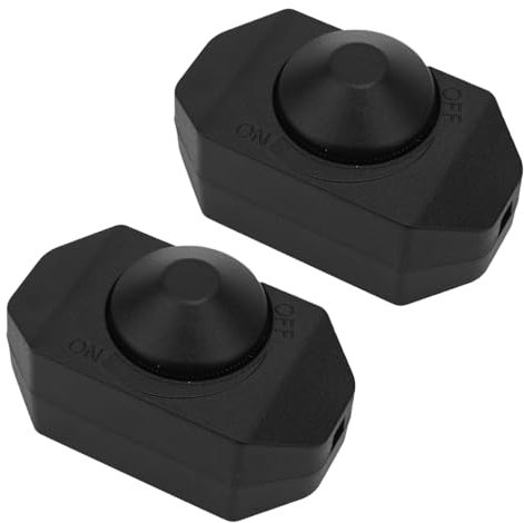 BTFO 2pcs Rotary Dimmer Switch for Lamps, Black Inline Dimmer Light Switch Manual Light Control for Table Lamp Floor Lamp Pendant Lamps