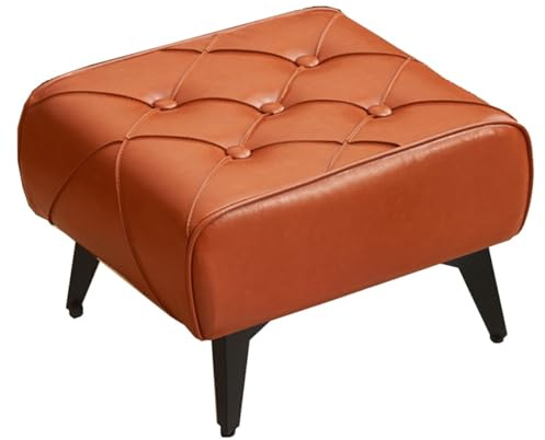 DGDHHSFJDJ Kleine Schwarze rechteckige Ottoman-Fußstütze mit Metallbeinen – vielseitiger Fußhocker aus Leder für Couch, Eingangsbereich, Büro, Schlafzimmer und Schrank – stilvolle Sitzlösung