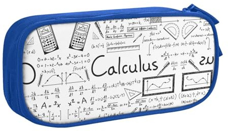 WYYDPPLK Math Geometrie Geek Taschenrechner-Federmäppchen mit Volldruck-Design - Strapazierfähiges Oxford-Tuch Federmäppchen für Schule, Büro & Reisen - Multi Pocket Aufbewahrungstasche für Stifte