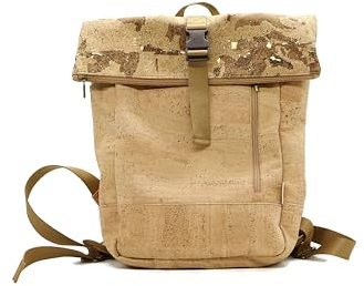 Malandro Veganer Kork Rolltop Rucksack 'ARVO' – Nachhaltiger Unisex Rucksack für Damen & Herren | Wasserabweisend, leicht & stylisch | Perfekt für Alltag, Reisen & Uni