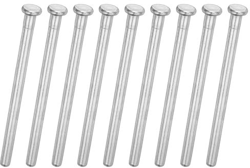 sourcing map 9Pcs Door Hinge Pins, 4.09 Inch Removable Interior Hinge Security Pins for Residential Wood Door Replacement Repair, Silver