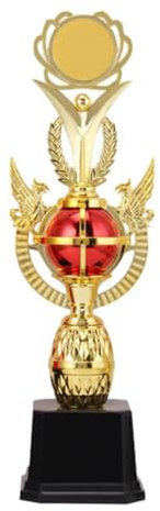 DXEHSEUY Trofeo vincitore della coppa, premio per feste, celebrazioni, concorsi scolastici, colore rosso, 38,5 cm