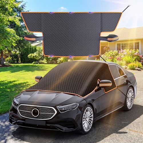 Windschutzscheibe Sonnenschutz, Sonnenschutz Auto Frontscheibe für Sommer, UV-Schutz, Wasserbeständig, Staub, Frost, Abdeckung Frontscheibe– 253 x 150 cm