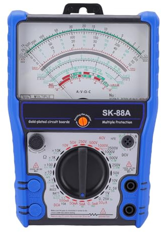Cocoarm SK88A Multimetro Analogico, Tester con Custodia in Silicone, Supporto e Magnete per Riparazioni Elettrodomestici, Manutenzione Elettrica, Ricerca Scientifica, Lavori Elettrici (SK-88A)