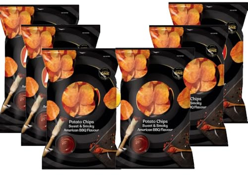 Sweet & Smokey American BBQ Flavour Chips Bag 105g - Pack of 6 - Movie Night Snacks - LYS