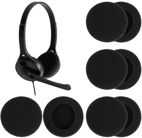 8PCS Almohadillas de Espuma para Auriculares para Varios Auricolari (50mm) | Universales Almohadillas Auriculares, Almohadilla de Repuesto Negras, Almohadilla Antisudor de Espuma para Los Oídos (Negras)