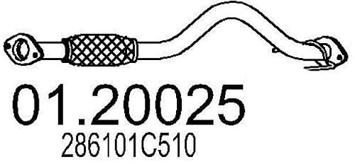 MTS 01.20025 Abgasrohr Vorne Kompatibel mit HYUNDAI GETZ TB