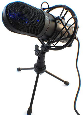 MCU-01 USB Großmembran Studio Kondensator Mikrofon für Home Recording und für Studio-Aufnahmen inkl. Spinne, Stativ, Kapsel Niere, Rap, Podcast, Plug&Play, Home Office, Videokonferenz, online lernen, Unterricht, Streaming