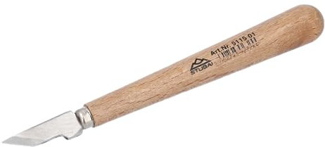 STUBAI Kerbschnitzmesser schräg 30 mm | vorgeschliffen | ergonomischer Buchenholzgriff | feine Detailarbeiten & Konturen | Made in Austria | Art.-Nr. 511501