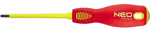 NEO TOOLS isolierter Schraubendreher für Elektriker VDE Isoliert bis 1000 V (32282) Schraubendreher für Heimat Reparatur Elektriker Werkzeug - Spitzengrößen 2.5-6.5 Länge 75-150 mm