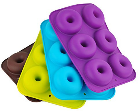 Selecto Bake Stampo per ciambelle in silicone, set di 6 stampi per ciambelle, teglia da forno, stampi in silicone antiaderenti flessibili per caramelle e biscotti