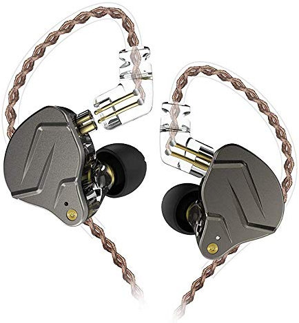 KZ ZSN Pro Auriculares de Metal Híbridos 1BA + 1DD HiFi Para Bajos En el Oído Monitor Con Cancelación de Ruido (Gris, Sin Micrófono)