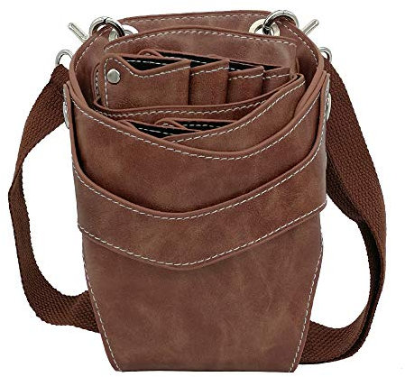 Friseurtasche Werkzeugtasche leder Friseur Taschen Friseur tasche Kamm tasche Friseur Schultergürtel Tasche Friseur Scheren Haarspangen Kämme Sprühflasche usw kann platziert werden 282 Braun