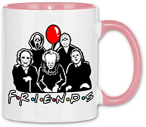 wowshirt Tasse Serienmörder Clown Halloween Horror Film Jason Freitag der 13 Gruselig, Farbe:White - Pink