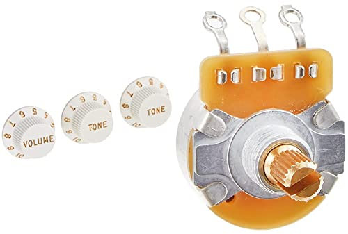 Fender 992035000 Stratocaster Pot Knobs (Volume/Tone/Tone), white & Pure Vintage Split Shaft Potentiometer 250K - Volume or Tone, 0990830000