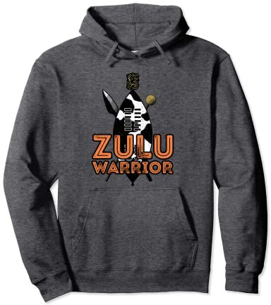 Zulu Krieger Schild Kostüm Speer Knobkerrie Südafrika Pullover Hoodie