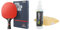 STIGA Royal 5 Sterne Tischtennis Schläger Pro Carbon, Schwarz/Rot & JOOLA Rengøringssæt Pro Cleaner Belag Reiniger und Reinigungsschwamm, Durchsichtig, 125ml EU
