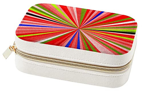 WOSHJIUK Schmuckschatulle Reise Schmuckschatulle,bunter Streifenregenbogen wirbelt,Schmuck Organizer Kleine Schmuckschatullen für Frauen