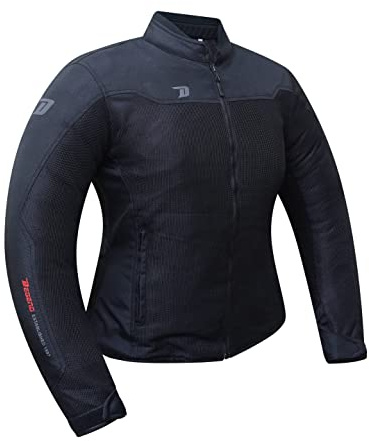 DEGEND Smart Lady | Chaqueta Moto para Mujer Resistente al Calor [ Verano ] con Protectores Removibles | Homologada, Negro, 3XL
