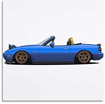 JDM Auto-Poster für Mazda Mx-5 Miata Rennauto Sportauto Dekorative Malerei Leinwand Wand und Kunst Bild Familie Schlafzimmer Dekor 30 x 30 cm
