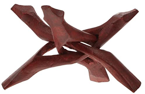 GRIRIW Wooden Tripod Stand and Abalone Shell Holder for Decorative Bowls Wooden Display Rack for Jewelry Dishes and Crystal Balls Home Decor Display