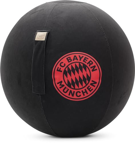 MAGMA Sitting Point FC Bayern München Sitzball VIP Sitting Ball, 65 cm Ø, Ergonomisch für gesundes Sitzen, 100% PVC und Polyester (Schaffellimitat), Made in Germany, rot
