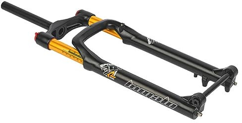 26 Zoll Mountainbike Federgabel 5,0 Reifen Fatbike Gabel Federweg 100 Mm 1-1/8 Gerade MTB-Luftgabel Steckachse 15 X 150 Mm Manueller Lockout (Color : Gold, Size : 26inch)