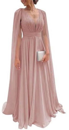 Robes longues de demoiselle d'honneur pour mariage, robes d'invitées de mariage pour femmes, robes de soirée formelles, vieux rose, 46