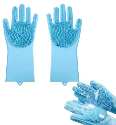 RANYAKE Pet Grooming Gloves,Dog Grooming Glove Silicone Gloves Close Tooth,Dog Washing Gloves for Dehairing,Grooming Gloves for Dogs Massage,Suitable for Dogs and Cats