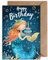 WBdesignz Geburtstagskarte mit Umschlag - Meerjungfrau Karte Geburtstag Mädchen Glückwunschkarte für Kinder Happy Birthday (DIN A6)