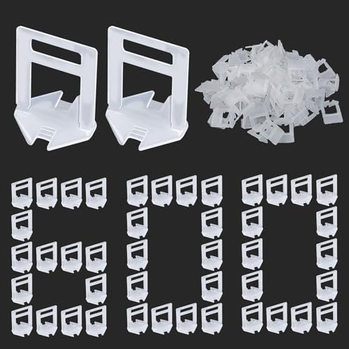SuQurtom 2mm Tile Leveling System Clips - 600pcs Tiles Leveler Spacers, Positioning Spacer for Wall Floor Ceramic Marble Natural Stone Installation