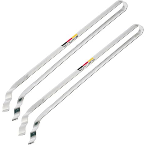 Westmark 2x Wurst- und Servierzange – Mit gewellten und gebogenen Laffen, Rostfreier Edelstahl, Länge: je 33,9 cm – Silber, 127422E3